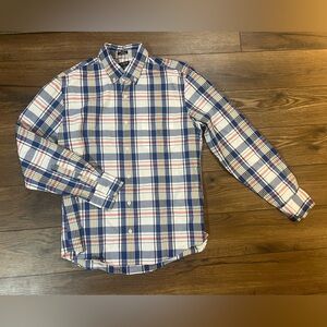 J Crew Men's Blue and Red Plaid Shirt